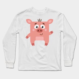 Mr Square Pig Long Sleeve T-Shirt